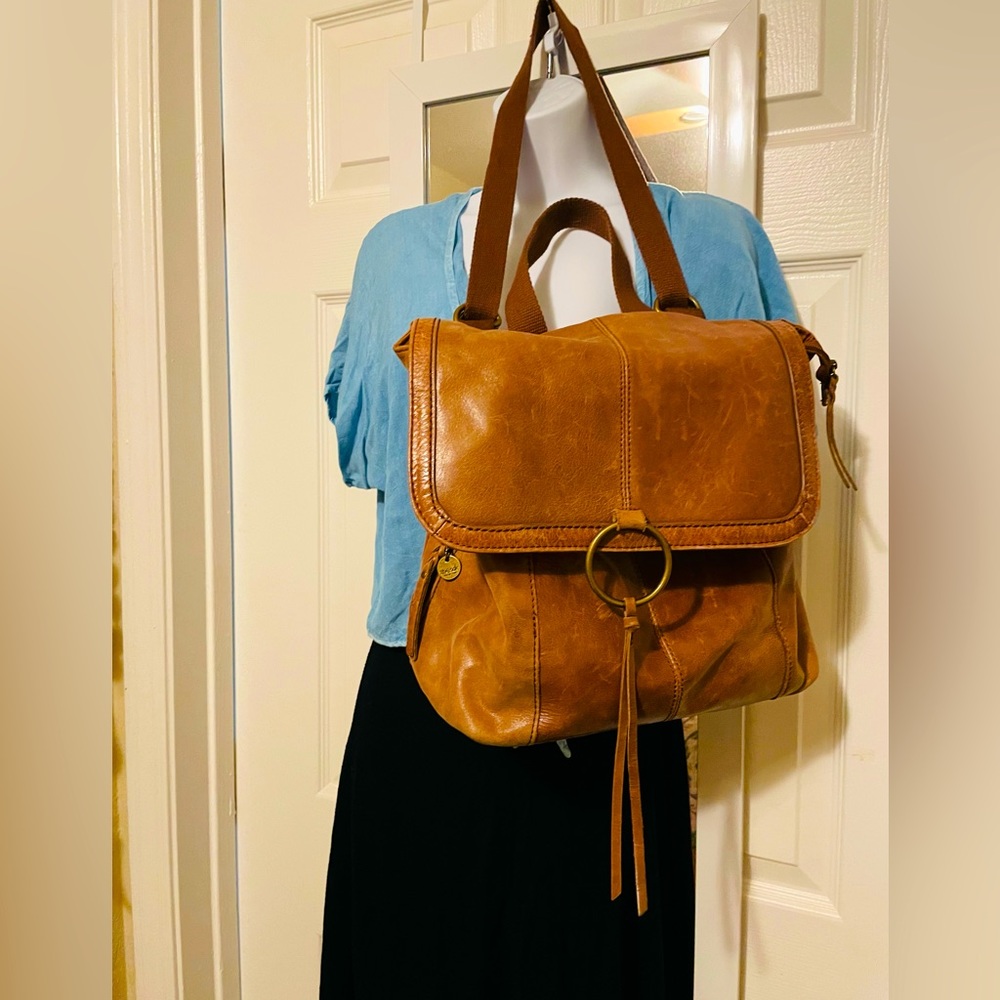 The Sac Brown Leather Backpack Purse
